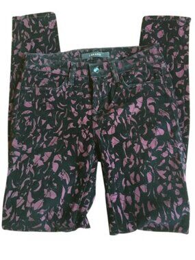 J Brand Mulberry Brocade Super Skinny Velvet Jeans Plum Women's